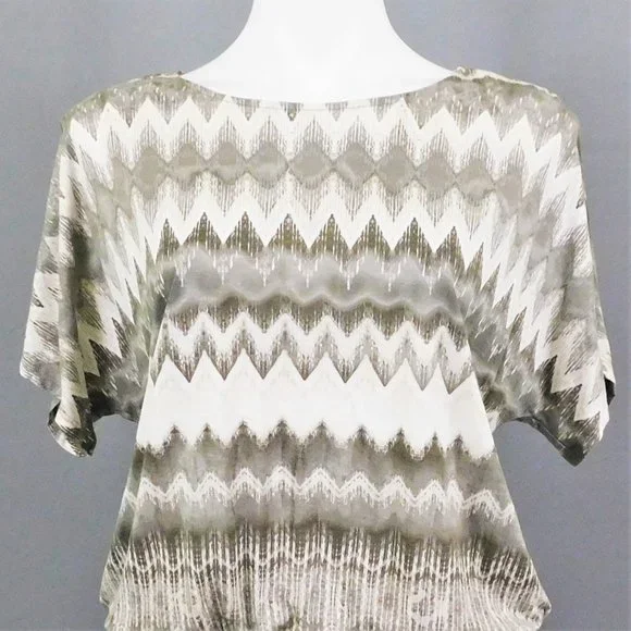 Chico's Women Shirt Gray White 0 Small - Picture 2 of 5